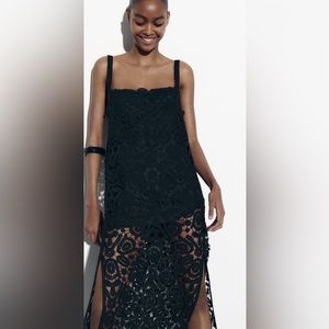 Zara Macramé Knit Dress